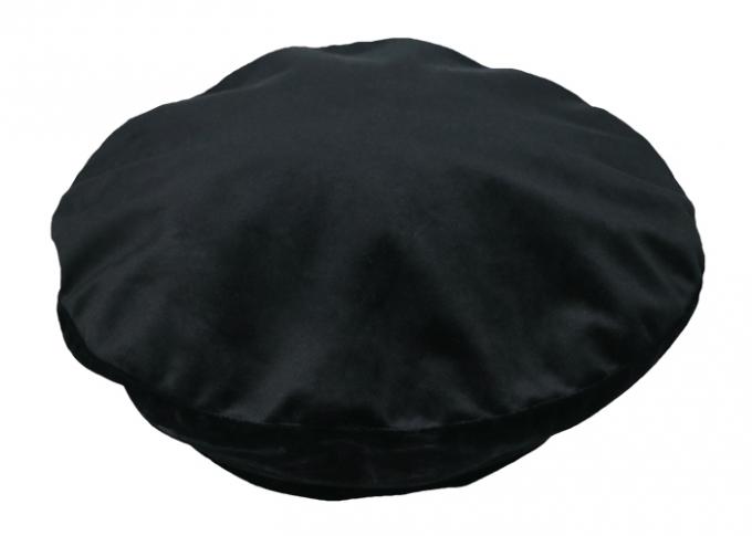 Чернота ПОТЕХИ мерсеризовала берет логотипа вышивки бархата костомизед женщиной