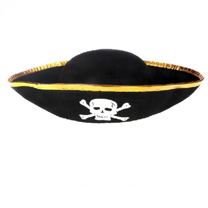 Черная картина шляпы пирата хеллоуина с черепом для продажи