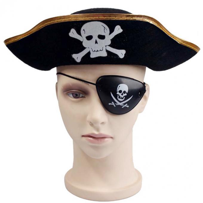Черная картина шляпы пирата хеллоуина с черепом для продажи