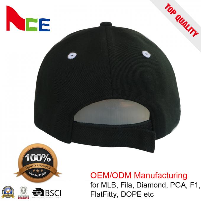 Высококачественные 6 обшивают панелями шляпы снапбак шляпы черные акриловые оптовые