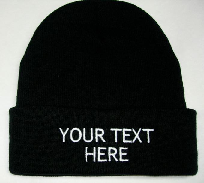 Изготовленная на заказ черная шляпа зимы Беание/шляпы Книт вышила оптовой продаже логотипа 2018