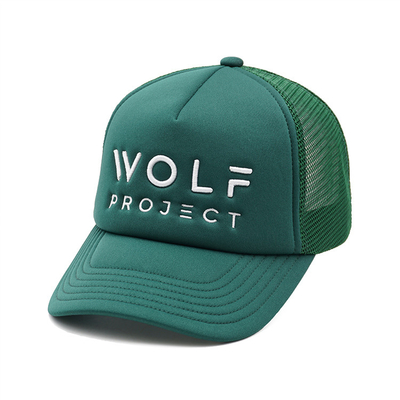 Изогнутый наполнитесь до краев зеленая шляпа сетки пены панели шляпы 5 водителя грузовика с вышитым логотипом письма
