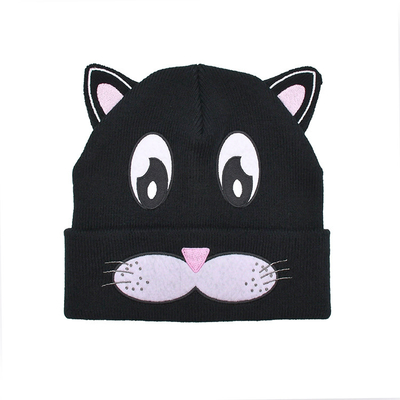 Стиль ткани полиэстера зимы вяжет шляпу уха кота милые шляпы Beanie греют Slouchy шляпу