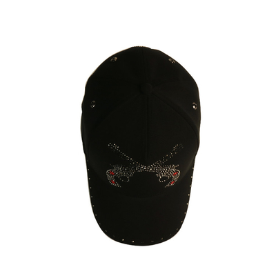 Бейсбольная кепка страза моды ОДМ ОЭМ, чернит построенную пряжку металла шляпы бейсбола