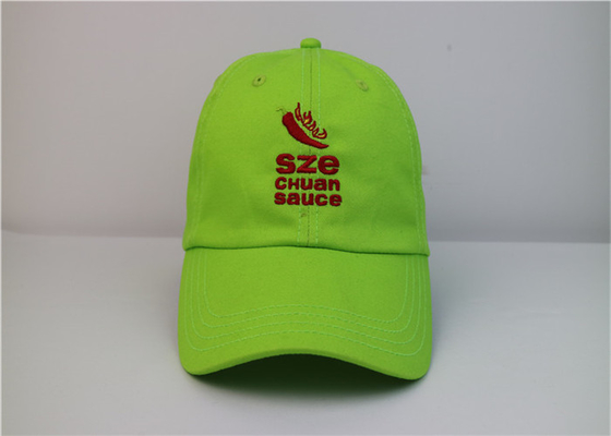 Зеленый стиль характера брим кривой бейсбольных кепок сплошного цвета вышитый