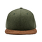 Шляпа Snapback 2 шерстей Melton зеленого цвета армии тона с замшей наполняется до краев