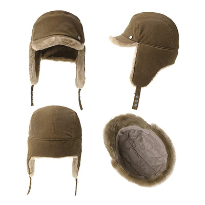 шляпа снега бомбардировщика Trapper крышки авиатора 58cm выровнянная мехом мужская женская с ухом хлопает на открытом воздухе лыжу Ushanka