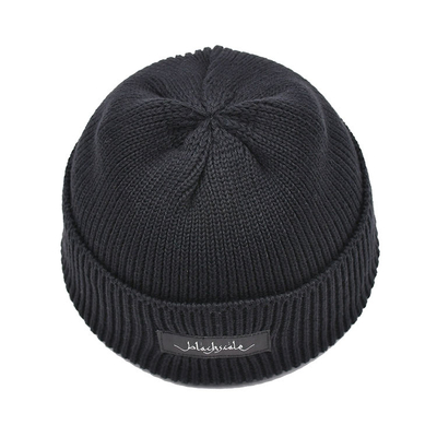 Unisex 54cm вышитые шляпы зимы прикрывают изготовленным на заказ Beanie Cuffed ярлыком простой связанный