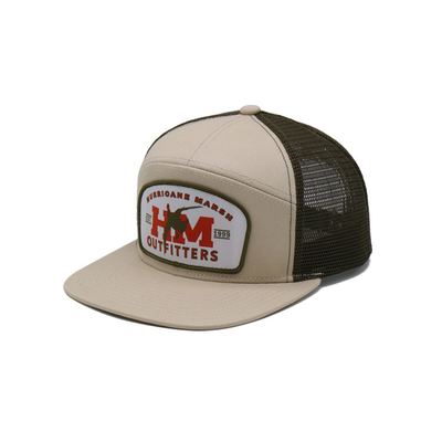 Unisex Cotton Trucker Cap с плоским визиром и Snapback Woven Patch с вышитым контуром
