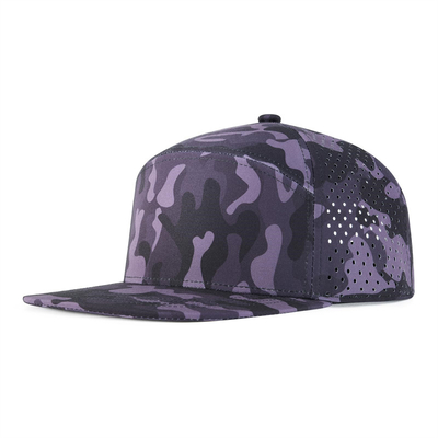 Настраиваемая шляпа Snapback Регулируемая производительность Лазерная резка отверстия Перфорированная шапка Snapback