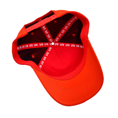 OEM Custom Design Your Own Rubber Pvc Logo 5 Panel Men Women Running Sport Gorras Cap Nylon Red Golf Baseball Hat