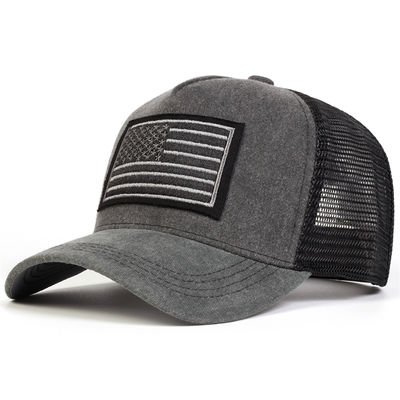 Бейсболки с вышивкой американского флага унисекс, выстиранные, с сеткой, весна и лето, уличные регулируемые повседневные шляпы, шляпа от солнца