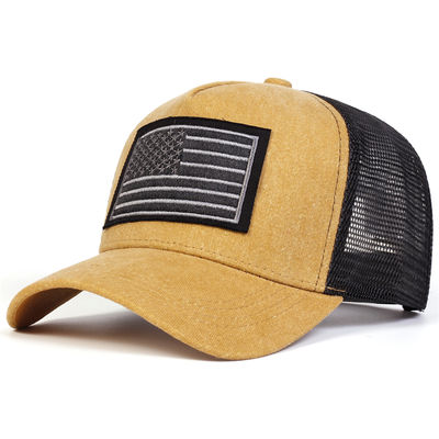 Бейсболки с вышивкой американского флага унисекс, выстиранные, с сеткой, весна и лето, уличные регулируемые повседневные шляпы, шляпа от солнца