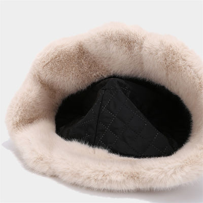 Wholesale Hot Luxury Women Hat Fur Winter Fashionable Woman Bucket Hats Cold Cap Outdoor Warm Snow Fur Bucket Hat