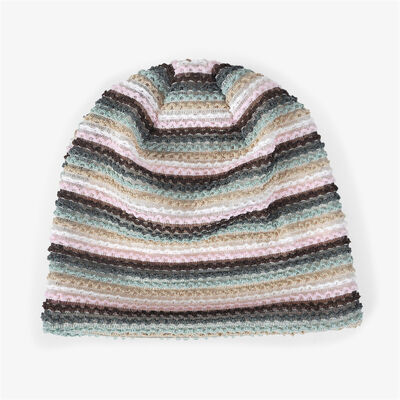 Женские полосатые вязаные шапки высокого качества, свободного стиля, спортивные зимние шапки, шапки без отворотов для улицы