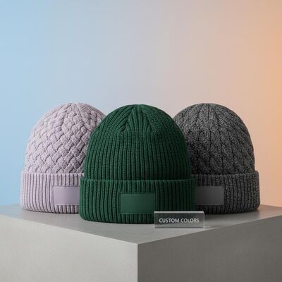 Customizable Colors Unisex Knit Beanie Hat with Adult Hat Circumference for Winter Warmth (Кондиционируемые цвета унисекс)