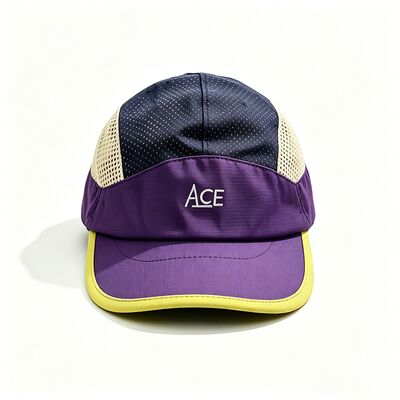 Linning 5 panel hat offering contrast stitching breathable fabric ideal for sports events company giveaways and employee uniforms