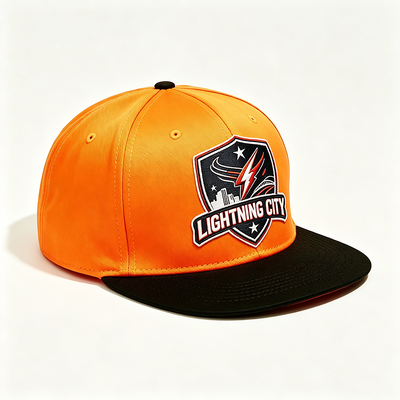 Orange snapback caps flat visor snapback hats in assorted colors perfect for bulk purchase and customization
