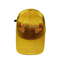 Красивая желтая бейсбольная кепка сатинировки, крышки спорта города для предохранения от Солнца