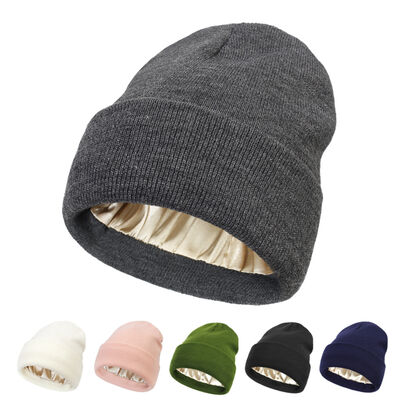 Шляпка Beanie стиль трикотажная Шляпка Beanie шляпы акриловая шерсть полиэстер мерино взрослая шляпа окружность легкая дышащая зимняя шапка